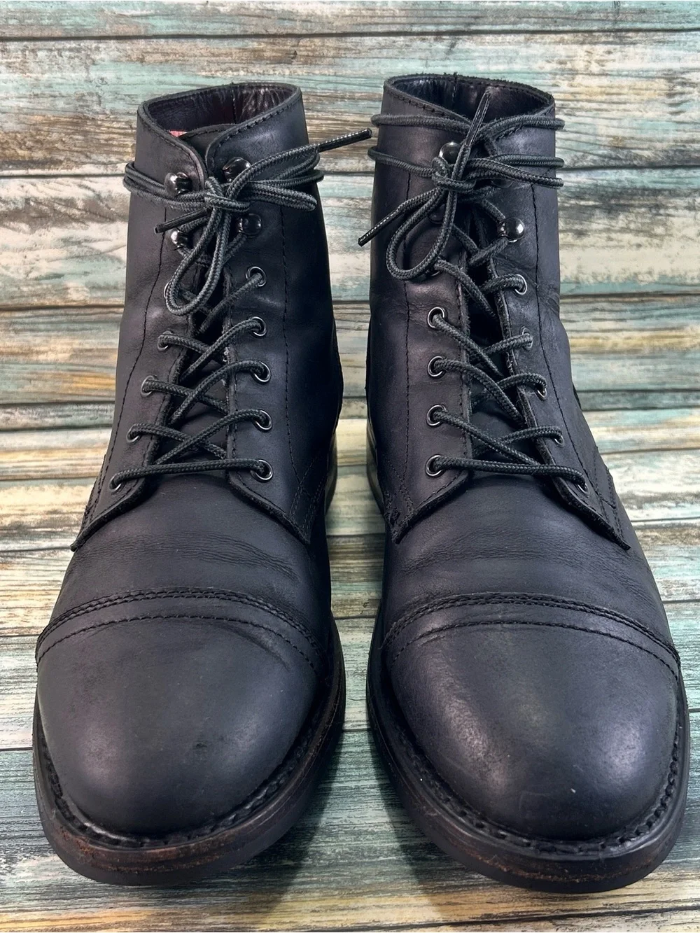 THURSDAY BOOT CO Captain Combat Boot Mens Size 10 Handmade Lace Up Black Leather